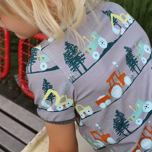 Bio Jersey Stoff Bagger Und Traktor Grau 6 Bio Jersey Stoff Bagger Und Traktor Grau – Bild 4