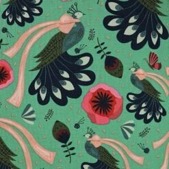Bio Popeline Baumwollstoff Peacock Bows Aus Der Serie Forest Jewels Von Cloud9 7 Bio Popeline Baumwollstoff Peacock Bows Aus Der Serie Forest Jewels Von Cloud9 -Textile Fabrics Baumwollstoff Peacock Bows aus der Serie 866 2