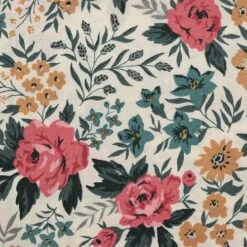 Bio Popeline Baumwollstoff Rose Garden Aus Der Serie Flora Von Cloud9 -Textile Fabrics Baumwollstoff Rose Garden aus der Serie 1975 2
