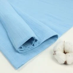 Bio Baumwollmusselin In Lichtblau Von Stoffonkel