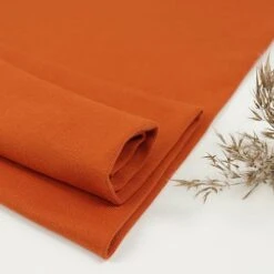 Bio Bündchen Stoff Uni Rostrot Stoffonkel