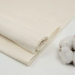 Bio Double Gauze Uni Kariert In Ecru Von Amandine Cha