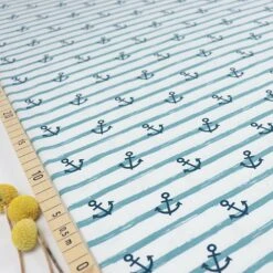 Bio Jersey Motiv Anker Blau Von Stoffonkel