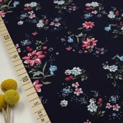 Bio Jersey Motiv Blütentraum Von Stoffonkel In Dunkelblau