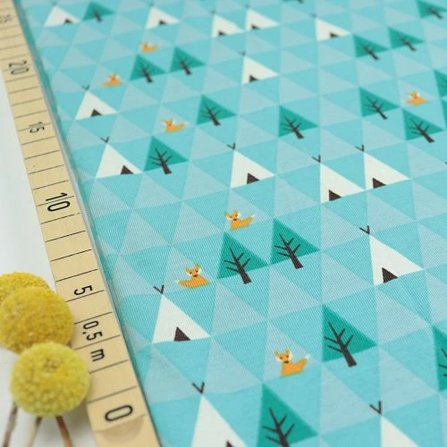 Bio Jersey Motiv Triangle Tipi In Blau Von Stoffonkel 3 Bio Jersey Motiv Triangle Tipi In Blau Von Stoffonkel