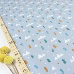 Bio Jersey Motiv Winterwald Grau Von Stoffonkel