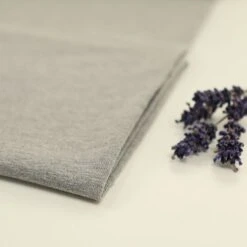 Bio Jersey Stoff Uni Hellgrau Meliert