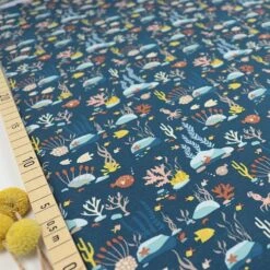 Bio Jersey Unterwasserwelt In Dunkelblau