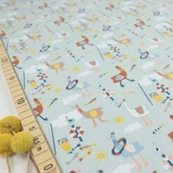 Bio Jersey Mit Möwen Und Enten In Hellblau