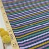 Bio Jerseystoff In Jeansblau Mit Violetten Streifen Als Ringeljersey -Textile Fabrics Bio Jerseystoff in jeansblau mit violetten 2047 0