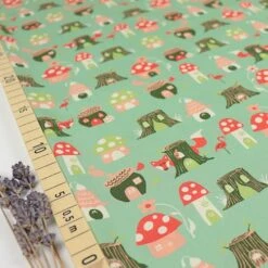 Bio Popeline Baumwollstoff Elvendale Vert Von Monaluna