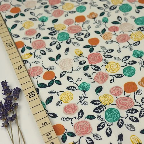 Bio Popeline Baumwollstoff Roses Cream Weiß Von Birch Fabrics 3 Bio Popeline Baumwollstoff Roses Cream Weiß Von Birch Fabrics