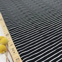 Bio Ringeljersey Stoff Good Vibes Stripes Schwarz Von Stoffonkel