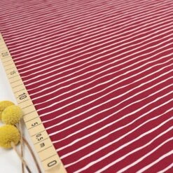 Bio Ringeljersey Stoff Good Vibes Stripes Kirsche Von Stoffonkel