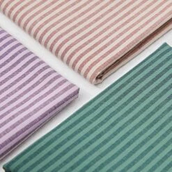 ORGANIC STRIPE COTTON In Plum/Lilac Von Mind The MAKER -Textile Fabrics COTTON in Plum Lilac von mind 2352 2