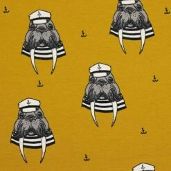 Bio Jersey Captain Walrus Ocker Von Bloome Copenhagen -Textile Fabrics Captain Walrus ocker von Bloome Copenhagen 548 2