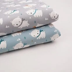 Bio Jersey Motiv Eisbärchen Blau Von Stoffonkel -Textile Fabrics Eisbaerchen blau von Stoffonkel Bio Jersey 1511 3