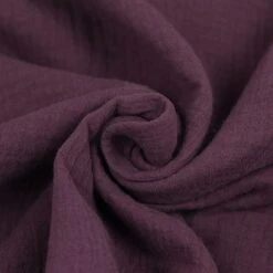 Bio Double Gauze Uni In Aubergine Von Verhees -Textile Fabrics Gauze uni in aubergine von Verhees 2158 2