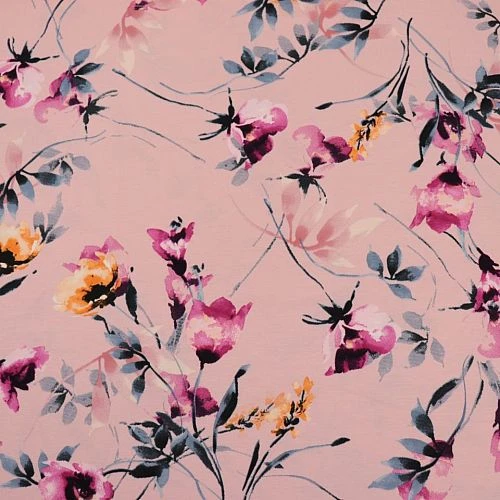 Bio Jersey Motiv Hibiskus Von Stoffonkel In Rosa 4 Bio Jersey Motiv Hibiskus Von Stoffonkel In Rosa – Bild 2