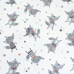 Bio Jersey Motiv Wolf Von Stoffonkel -Textile Fabrics Jersey Motiv Wolf von Stoffonkel Bio 1507 1