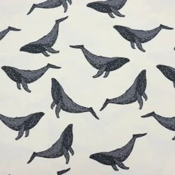 Textile Fabrics -Textile Fabrics Jersey Whales in marshmallow von Bloome 1425 1