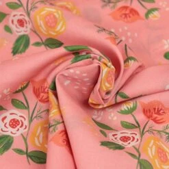 Bio Cotton Lawn Baumwollstoff Bouquet On Pink Von Monaluna -Textile Fabrics Lawn Baumwollstoff Bouquet on Pink von 1778 2
