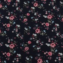 Bio Jersey Motiv Blütentraum Von Stoffonkel In Dunkelblau -Textile Fabrics Motiv Bluetentraum von Stoffonkel in dunkelblau 451 2