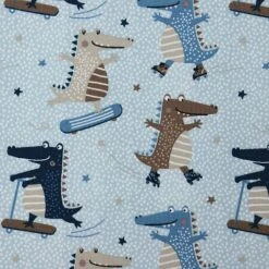 Bio Jersey Motiv Crocs On Wheels Von Stoffonkel In Gletscher -Textile Fabrics Motiv Crocs on wheels von Stoffonkel 1118 2