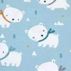 Bio Jersey Motiv Eisbärchen Blau Von Stoffonkel -Textile Fabrics Motiv Eisbaerchen blau von Stoffonkel Bio 1511 2