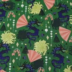 Textile Fabrics -Textile Fabrics Popeline Baumwollstoff Fierce Green aus der 1570 1