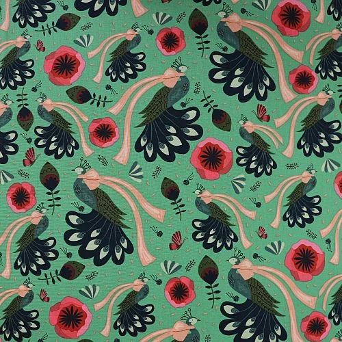 Bio Popeline Baumwollstoff Peacock Bows Aus Der Serie Forest Jewels Von Cloud9 4 Bio Popeline Baumwollstoff Peacock Bows Aus Der Serie Forest Jewels Von Cloud9 – Bild 2