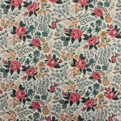 Bio Popeline Baumwollstoff Rose Garden Aus Der Serie Flora Von Cloud9 -Textile Fabrics Popeline Baumwollstoff Rose Garden aus der 1975 1
