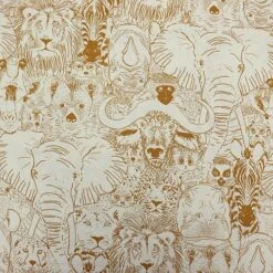 Textile Fabrics -Textile Fabrics Popeline Baumwollstoff Wild Thing Gold aus 1264 1