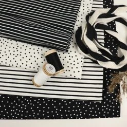 Bio Jersey Stoff Dotties Weiß Schwarz Von Stoffonkel -Textile Fabrics Stoff Dotties weiss schwarz von Stoffonkel 545 2