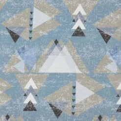 Bio Jersey Stoff Mit Grafik Dreiecke In Denim Blau Von Fabrilogy -Textile Fabrics Stoff mit Grafik Dreiecke in denim 655 2