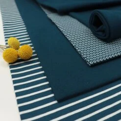 Bio Bündchen Stoff Uni Petrol Blau "water By Night" Stoffonkel -Textile Fabrics Stoff uni petrol blau water by 423 2