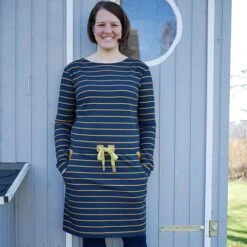 Bio Jersey Stoff Streifen Jeansblau Streifenjersey -Textile Fabrics Streifen jeansblau Streifenjersey Bio Jersey Stoff 1518 3