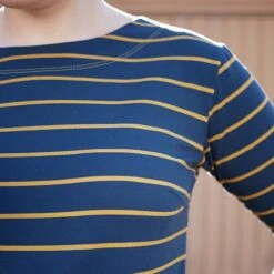 Bio Jersey Stoff Streifen Jeansblau Streifenjersey -Textile Fabrics Streifenjersey Bio Jersey Stoff Streifen jeansblau 1518 5