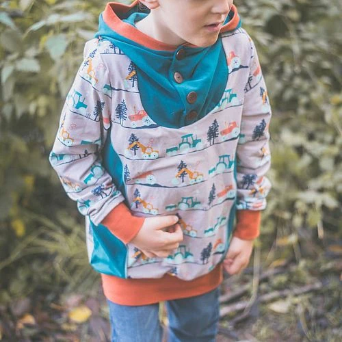 Bio Jersey Stoff Bagger Und Traktor Grau 8 Bio Jersey Stoff Bagger Und Traktor Grau – Bild 6