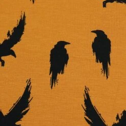 Bio Jersey Winter Crow In Burnt Ochre Von Bloome Copenhagen -Textile Fabrics Winter Crow in burnt ochre von 1552 2