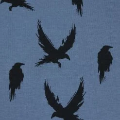 Bio Jersey Winter Crow In Dusty Blue Von Bloome Copenhagen -Textile Fabrics Winter Crow in dusty blue von 1553 2