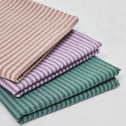 ORGANIC STRIPE COTTON In Plum/Lilac Von Mind The MAKER -Textile Fabrics in Plum Lilac von mind the 2352 3