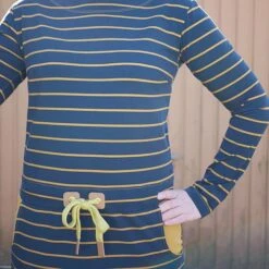 Bio Jersey Stoff Streifen Jeansblau Streifenjersey -Textile Fabrics jeansblau Streifenjersey Bio Jersey Stoff Streifen 1518 4