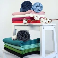 Bio Interlock Jersey Uni Dunkelgrün -Textile Fabrics uni dunkelgruen Bio Interlock Jersey 930 3