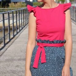 Bio Jersey Stoff Uni Fuchsia Rot -Textile Fabrics uni fuchsia rot Bio Jersey Stoff 30 3